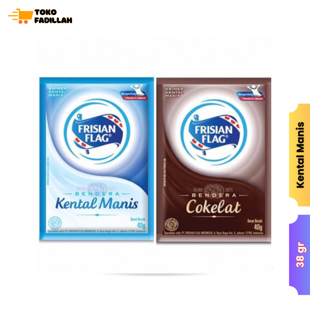 

(6 Sachet) Frisian Flag Susu Bendera Kental Manis Putih / Cokelat 38gr - 1 Pak
