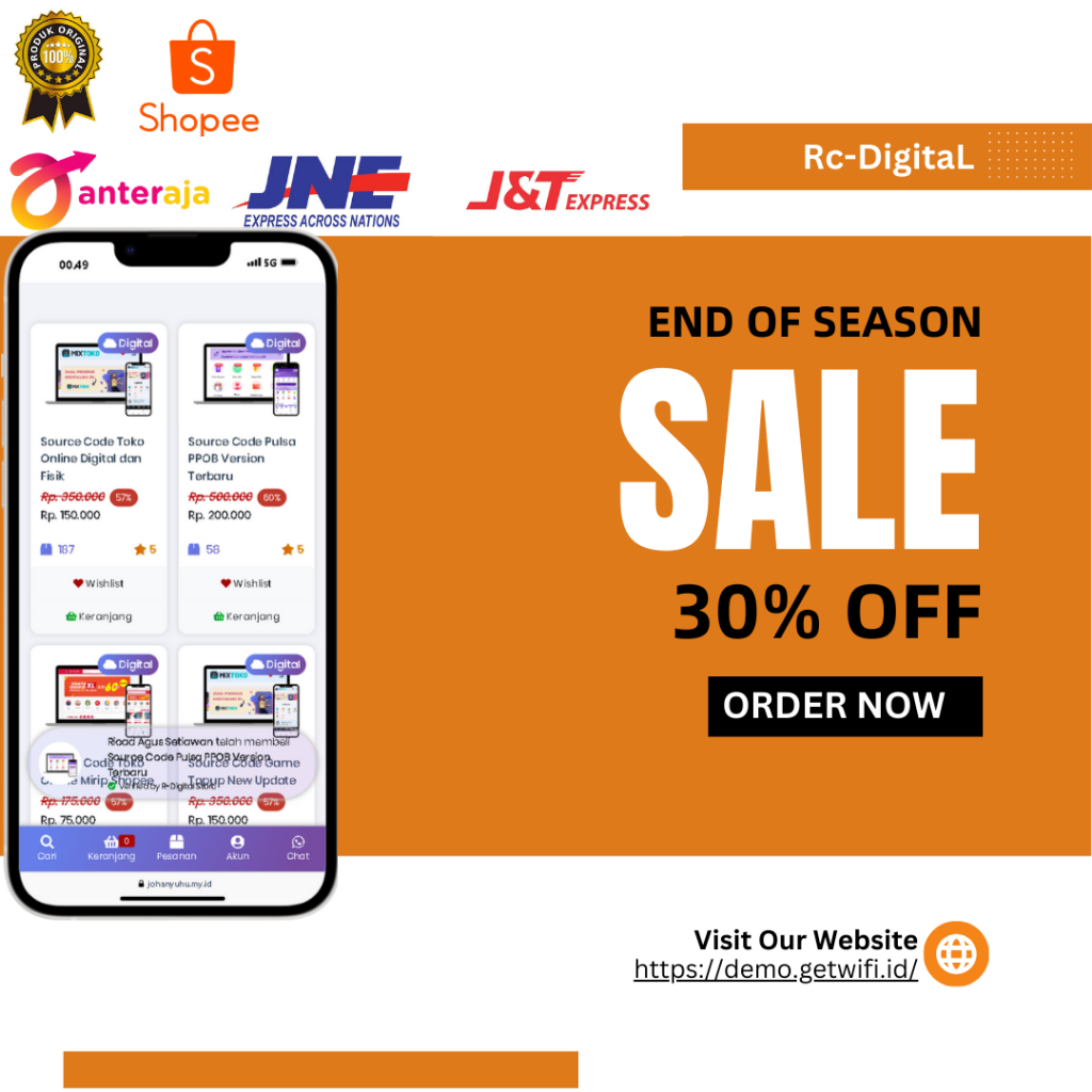 Aplikasi Jual beli online siap pakai - Produk Fisik dan Non Fisik