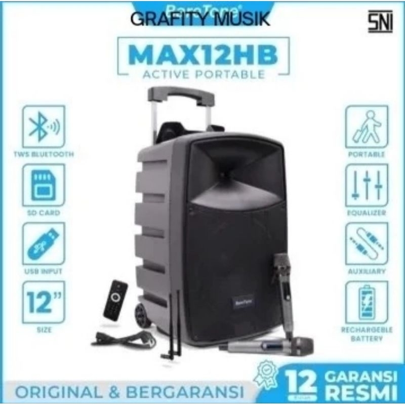 Speaker Portable Baretone Max 12HB Speaker Meeting Portable Wireless 12 Inch Baretone 12 HB Original