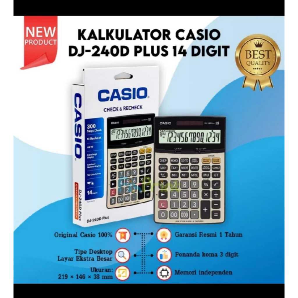 

Kalkulator Casio DJ-240D Plus 14 Digit/300 langkah
