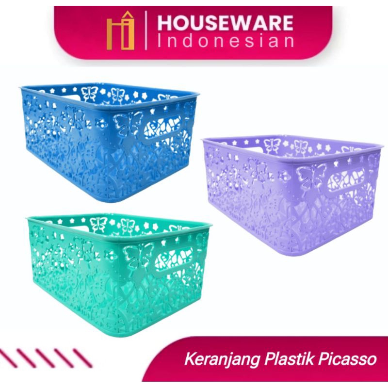 Keranjang Plastik Mainan Anak Picasso Serbaguna / Keranjang Tempat Sabun Mandi / Wadah alas Souvenir