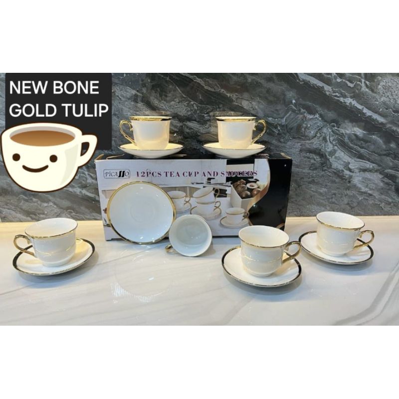 cangkir tatak putih list emas