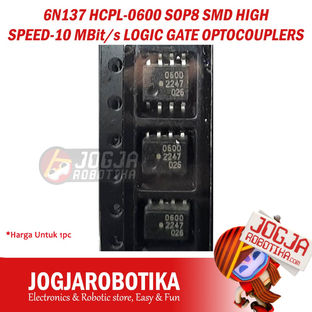 6N137 HCPL-0600 SOP8 SMD HIGH SPEED-10 MBit/s LOGIC GATE OPTOCOUPLERS