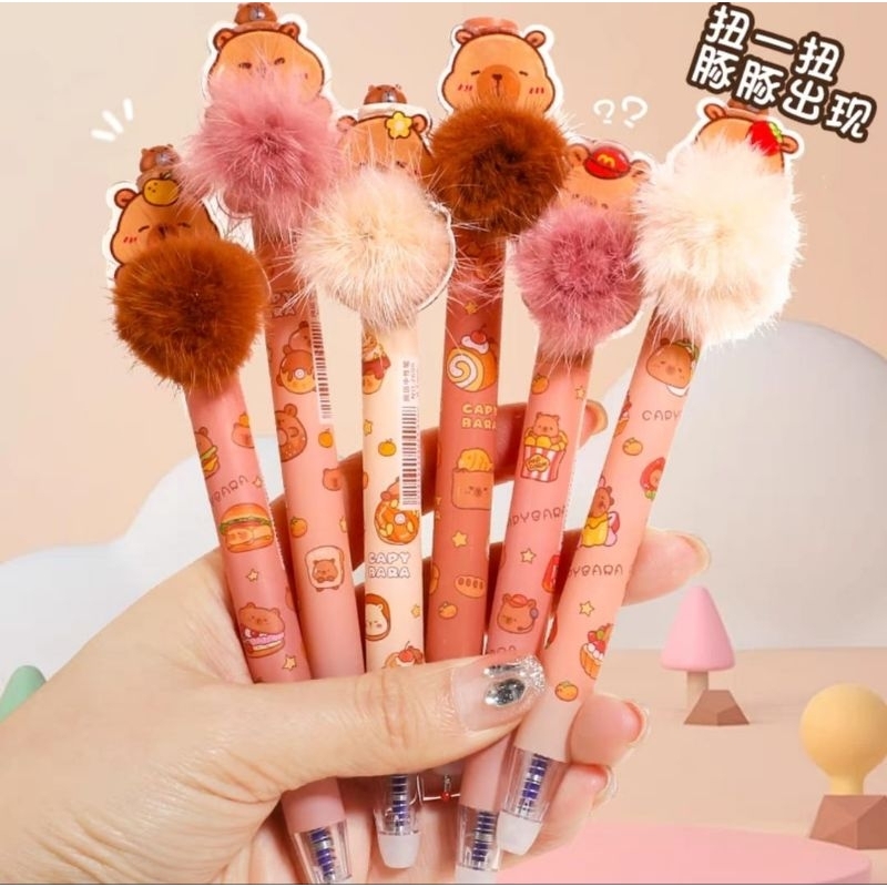 

pen capybara alat tulis lucu free 1 buah refill