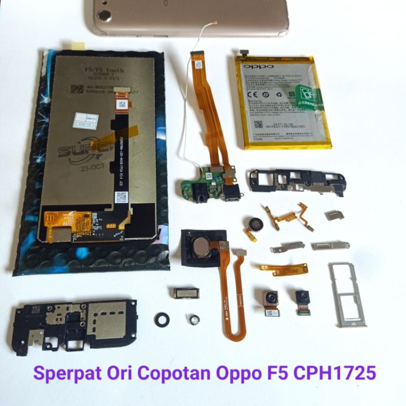 Sparepart Oppo F5 / F5 Youth cph1725/ cph 1723  Original Copotan  Fingerprint  Buzer Loudspeaker  Fl