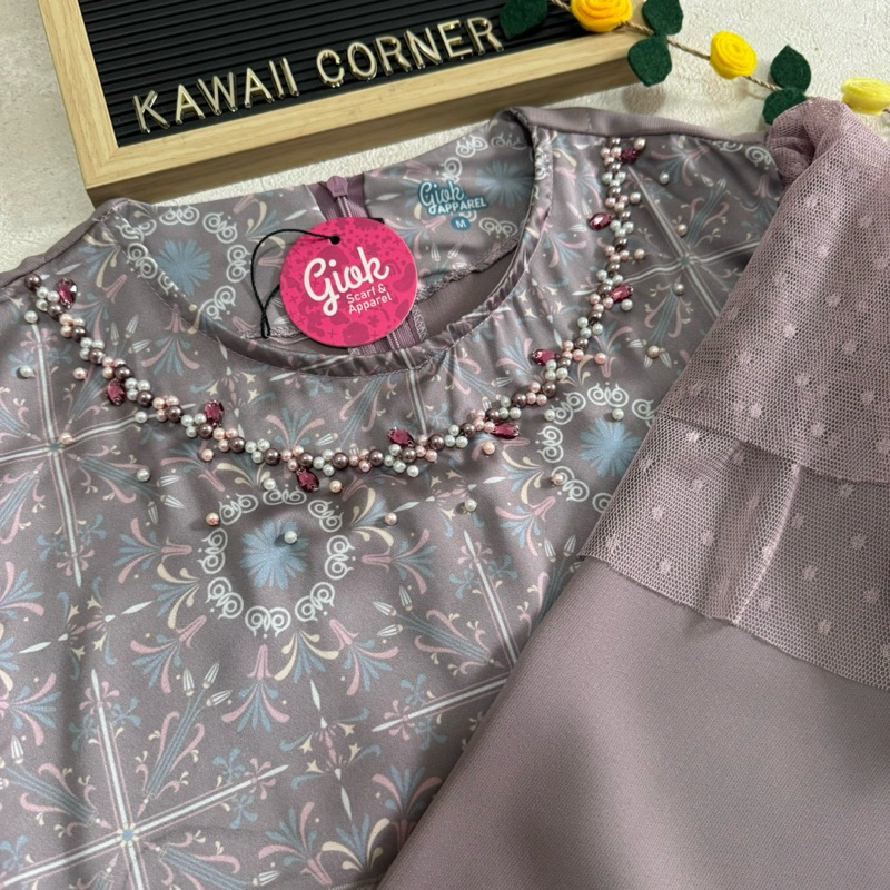 Rosemary Dress X Fitrop - Giok Scarf & Apparel (Mellow Mauve)