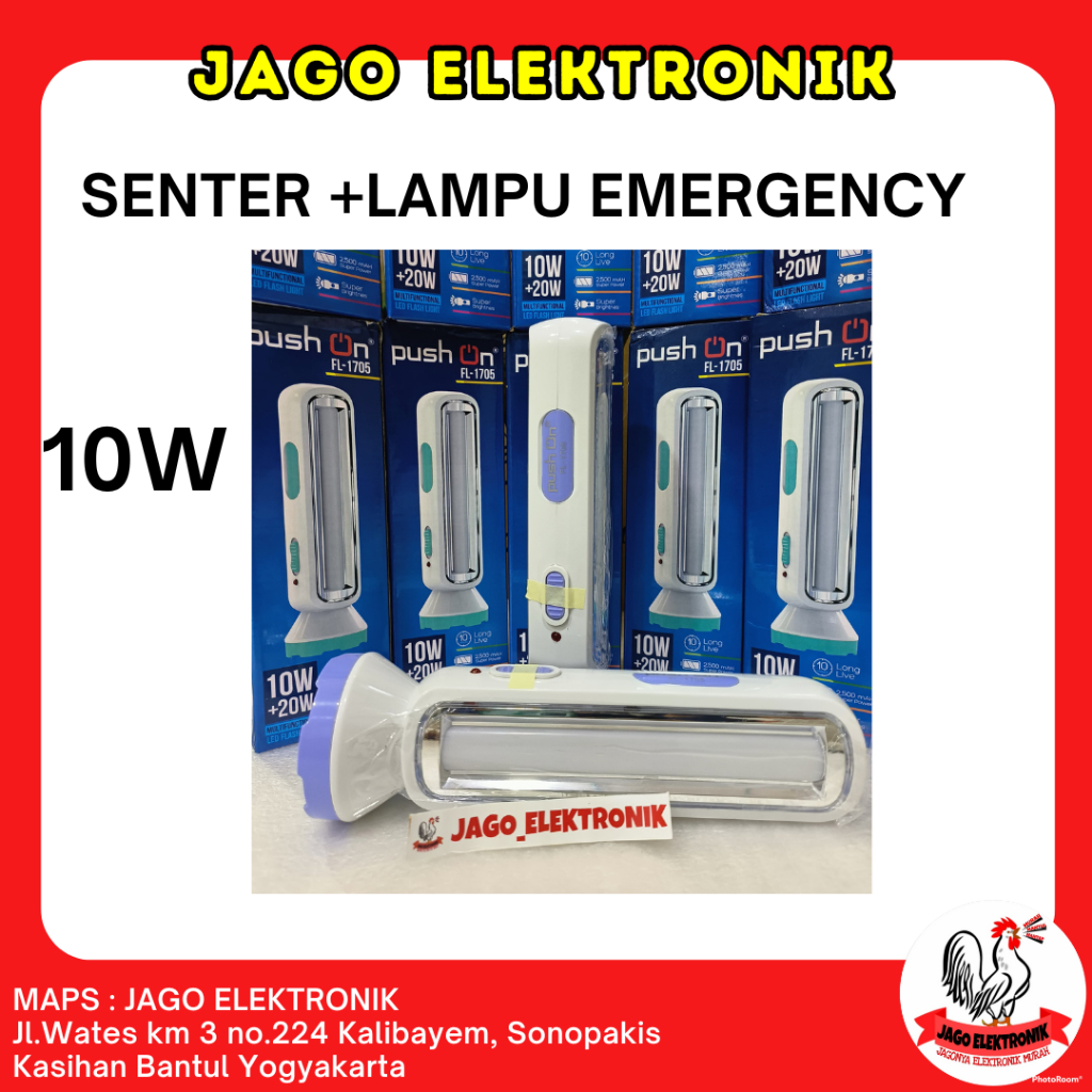 Senter Lampu Emergency Push On FL-1705