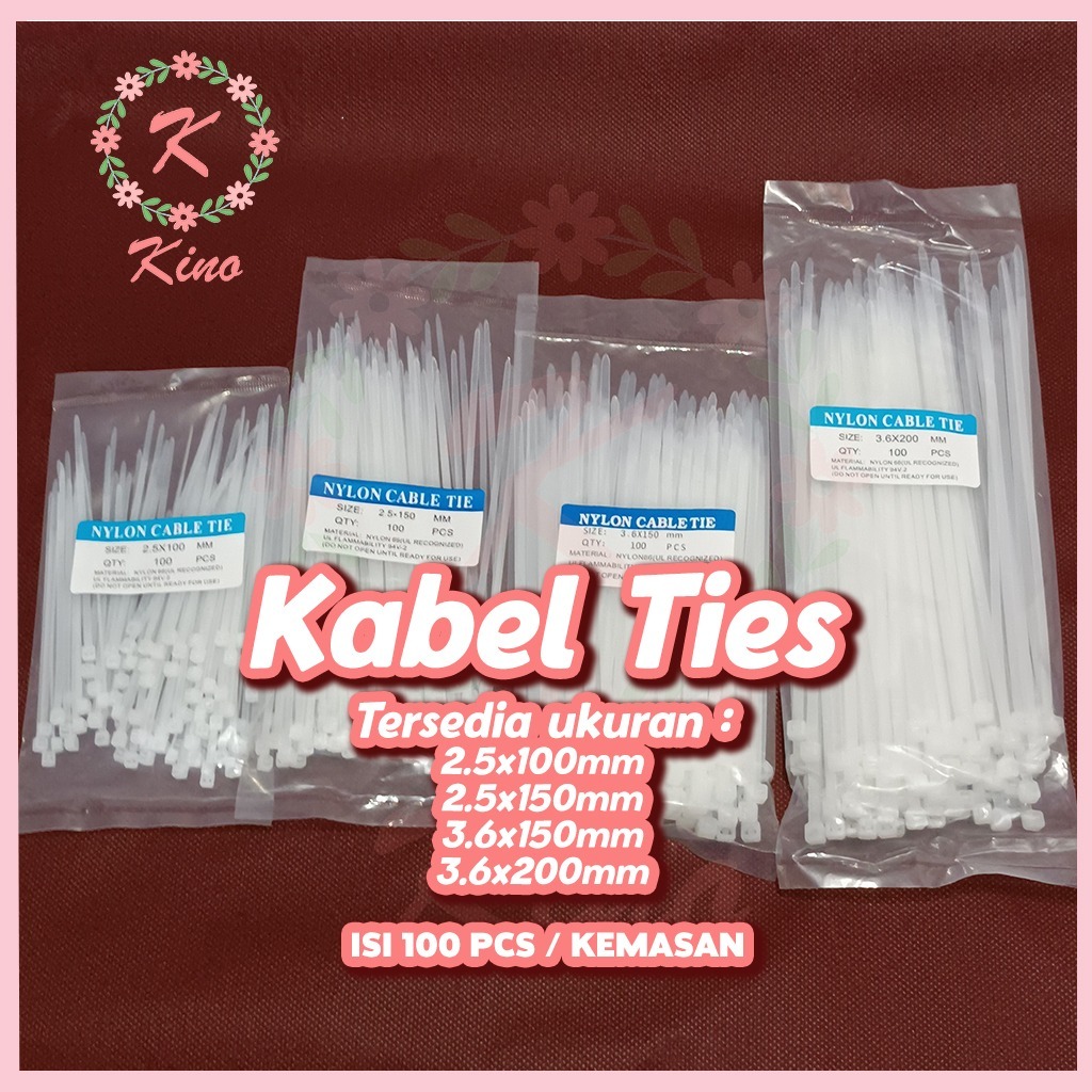 

KABEL TIES NYLON 3.6mm x 150 mm ISI 100 PCS PENGIKAT SERBAGUNA KUAT TAHAN LAMA UNTUK KABEL PERALATAN DAN KEPERLUAN RUMAH TANGGA