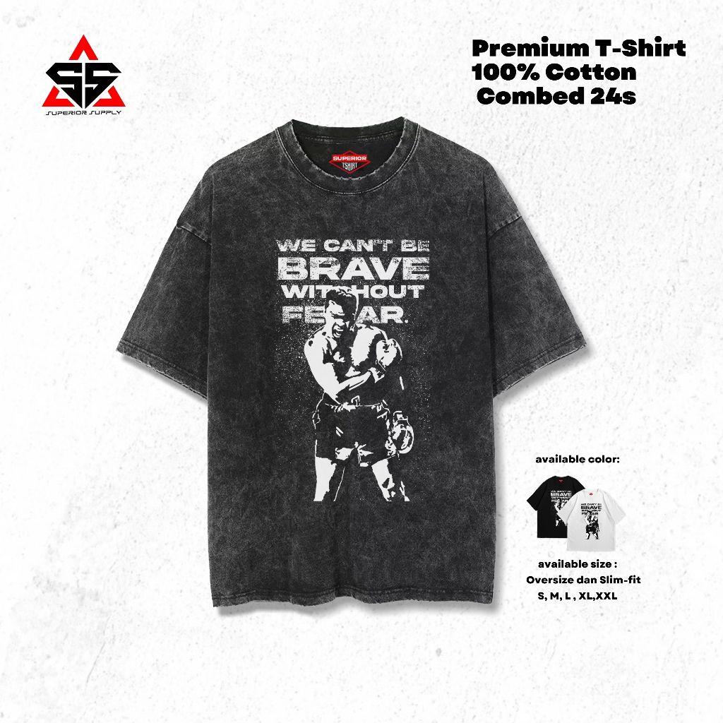 SUPERIOR Kaos Muhammad Ali Oversized washed tshirt Oversize slimfit sandwash ALI-2