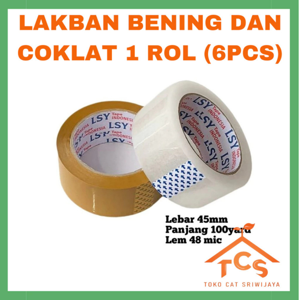 LAKBAN BENING DAN COKLAT MERK SUPREME 48mm x 90yard ISOLASI PREMIUM