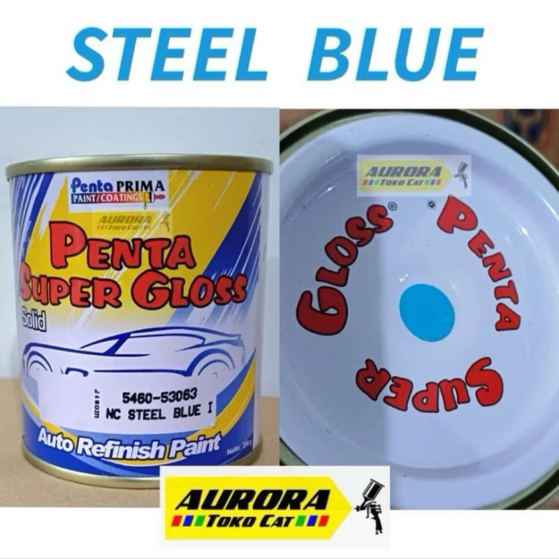 Penta Super Gloss Steel Blue 200ml Cat Biru Solid
