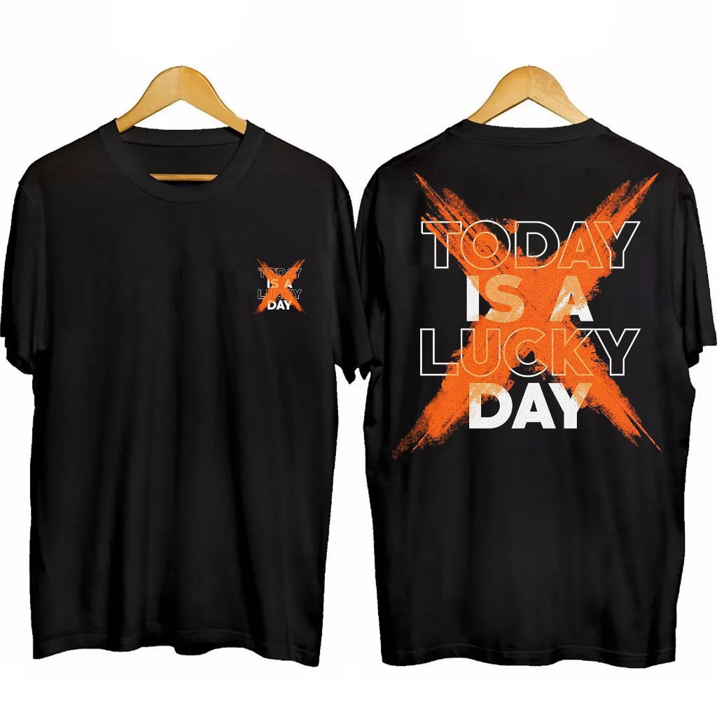 Cwr_Store T-Shirt Distro Pria Wanita Kaos Lucky DAY 24s free stiker