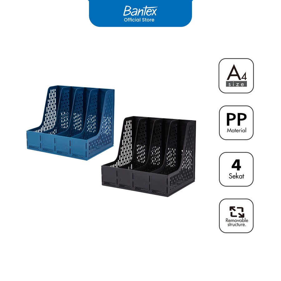 

Bantex Magazine Holder / Rak Box File / File Tray / Tempat Dokumen Bahan PP | 4 Section # BJ7644