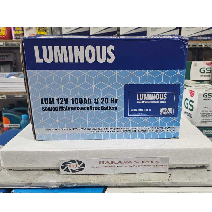 AKI KERING LUMINOUS 12V 100 AH UNTUK SOLAR PANEL