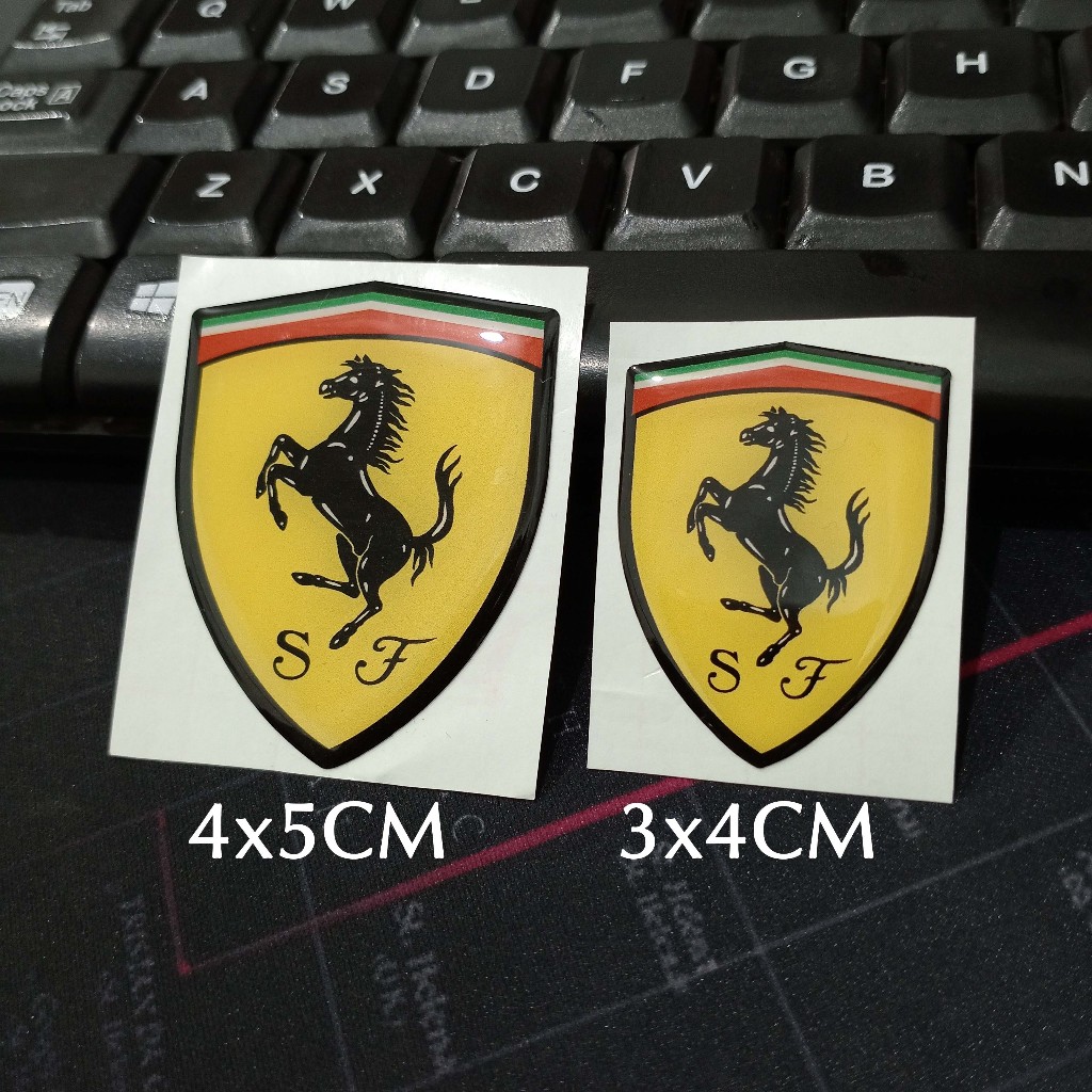 

Sticker Timbul Resin FERRARI TAMENG Stiker Logo Lycal 3D Kecil Satuan