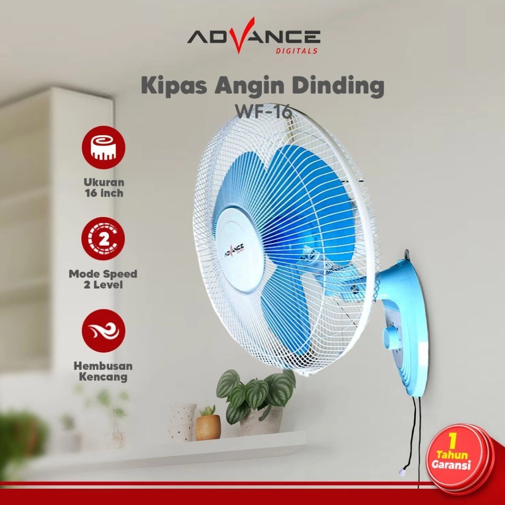 Kipas Angin Advance WF-16  Kipas Angin Dinding Advance WF16 16" Wall Fan Kipas Angin Dinding