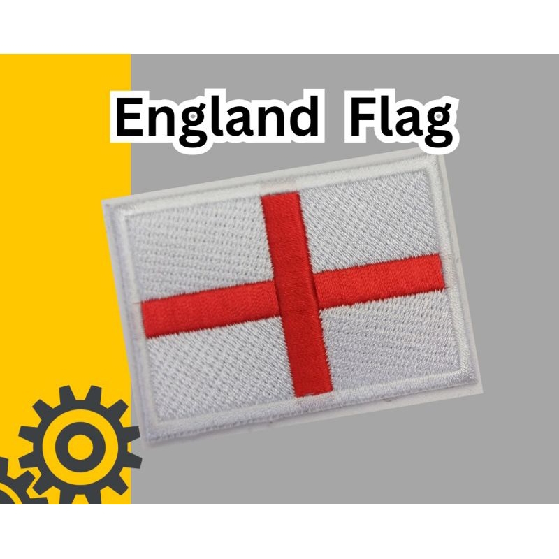 Patch Bordir Bendera Inggris England. Emblem Bendera Inggris England