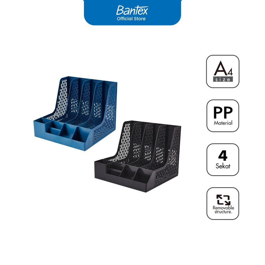 

Bantex File Organizer / Magazine Holder / Rak Simpan Buku dan Pena / Bahan PP | 4 Section # BJ7648