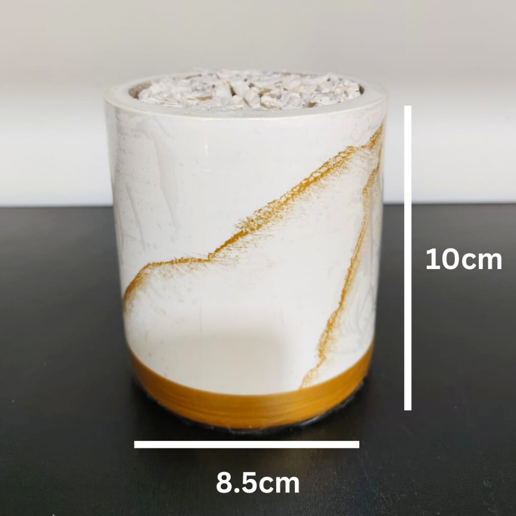 Ceilo Pot terakota Mini | Pot Anggrek Terakota | Pot Bunga hias artificial | Pot Elegant Marble gold