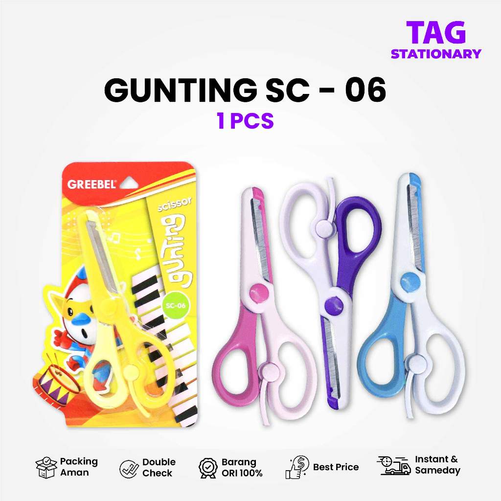 

GREEBEL Gunting SC-06 (PCS) / Gunting Kertas / Gunting Sekolah / Gunting Anak Timur Agung Grosir