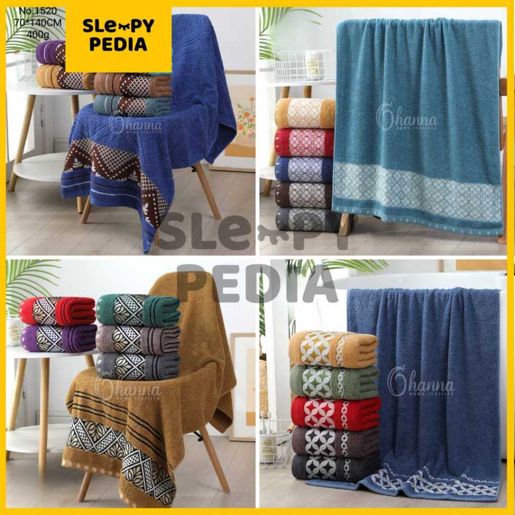 Handuk Mandi Ohanna Katun Dewasa ukuran 70x140 cm by Sleepypedia