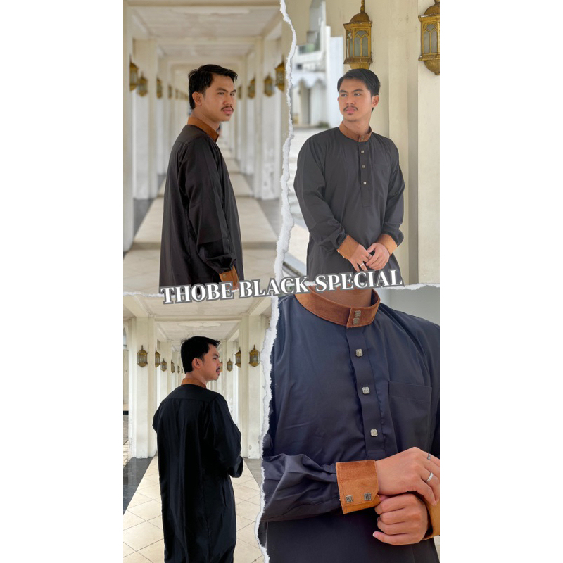 PROMO  Gamis pria hitam | jubah pria | thobe premium