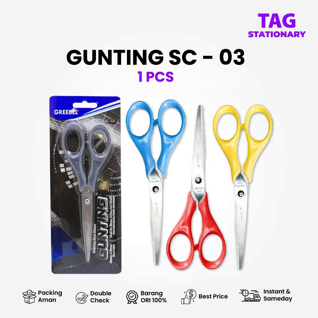 

GREEBEL Gunting SC-03 (PCS) / Gunting Kertas / Gunting Sekolah Timur Agung Grosir