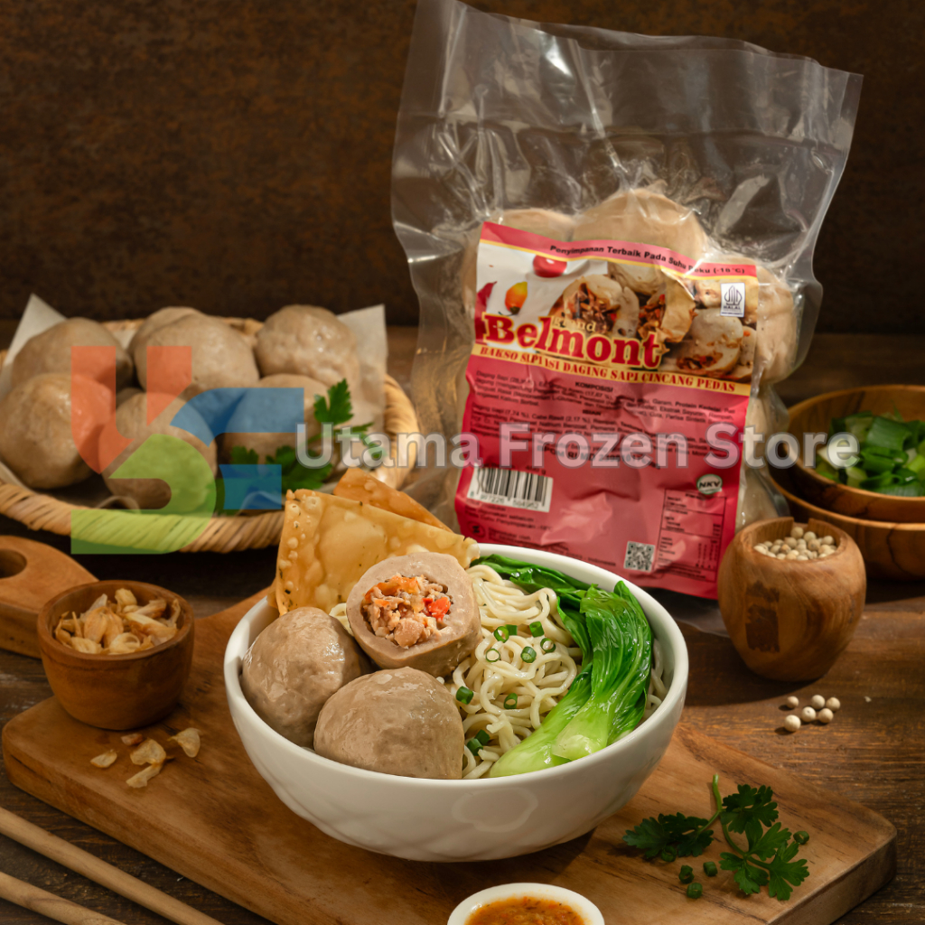 

Bakso Cincang Pedas Belmont Kemasan Vakum 400gr. Lezat, Halal dan Higienis
