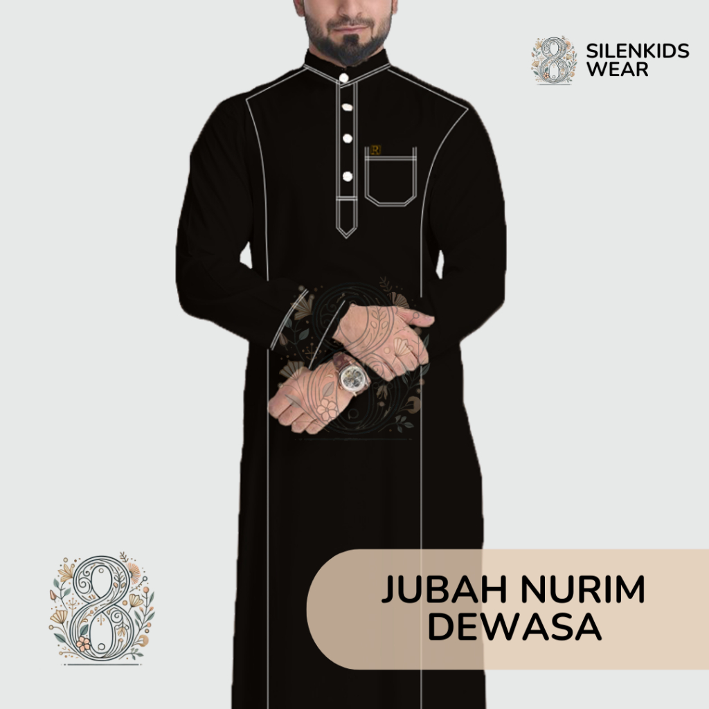 Jubah Pria Slimfit Jubah Nurim by Rainan ORI Gamis Pria bahan Toyobo Premium - COD | Silenkids Wear