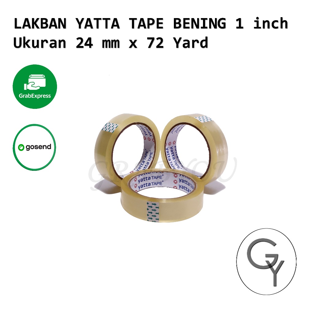 

Isolasi Yatta Tape 1inch 24mm x 72yard Bening Ori Pabrik