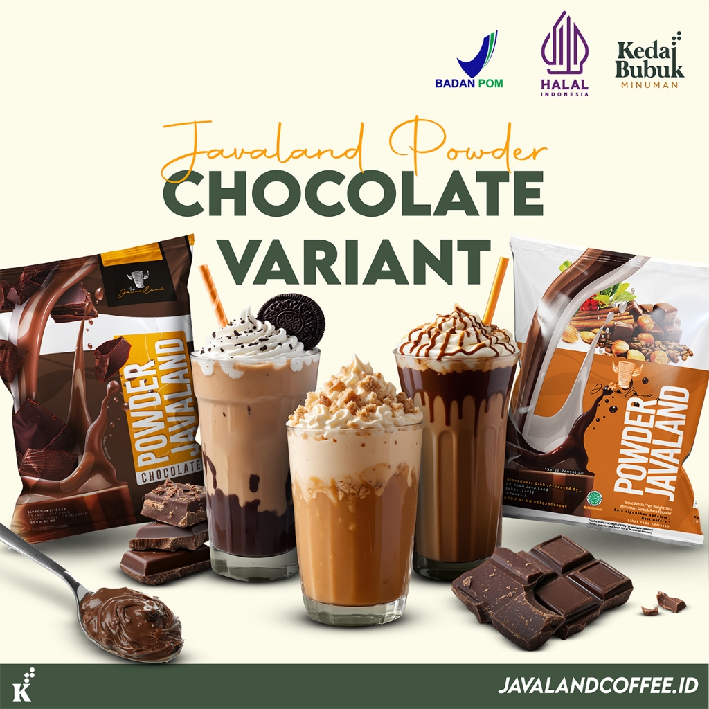 

Javaland Bubuk Minuman Varian Coklat / Choco Aneka Rasa 1Kg - Regular Plain | Rasa: Choco Royal, Black Choco, Choco Sport, Choco Silverking, Choco Ovalteen, Choco Hazenut | Bubble Drink
