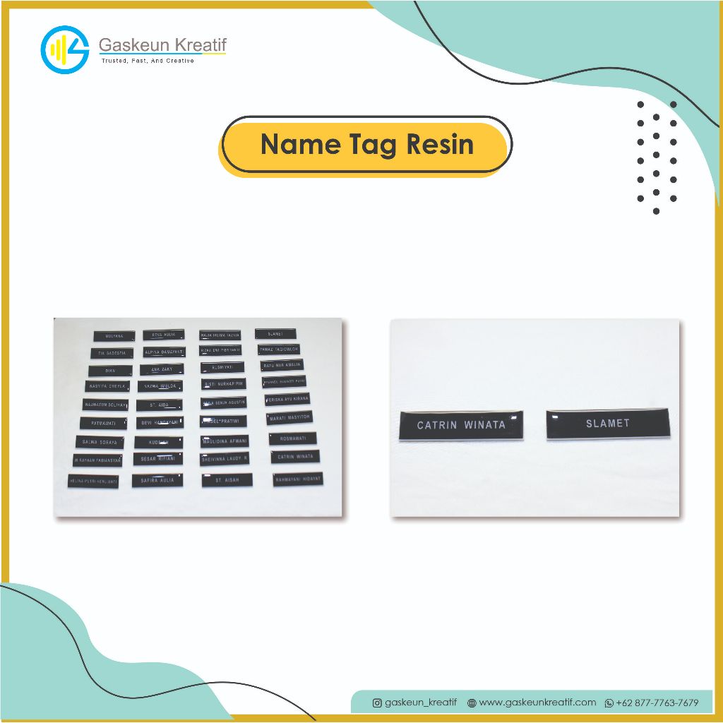 

Name Tag Akrilik Resin (Peniti)