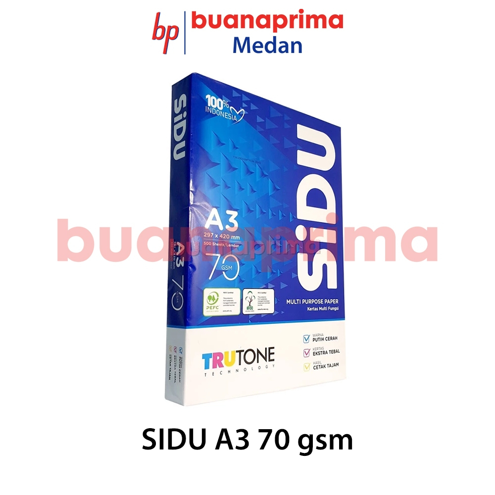 

Kertas HVS SIDU A3 70 gsm per rim Besar Fotocopy Sinar Dunia