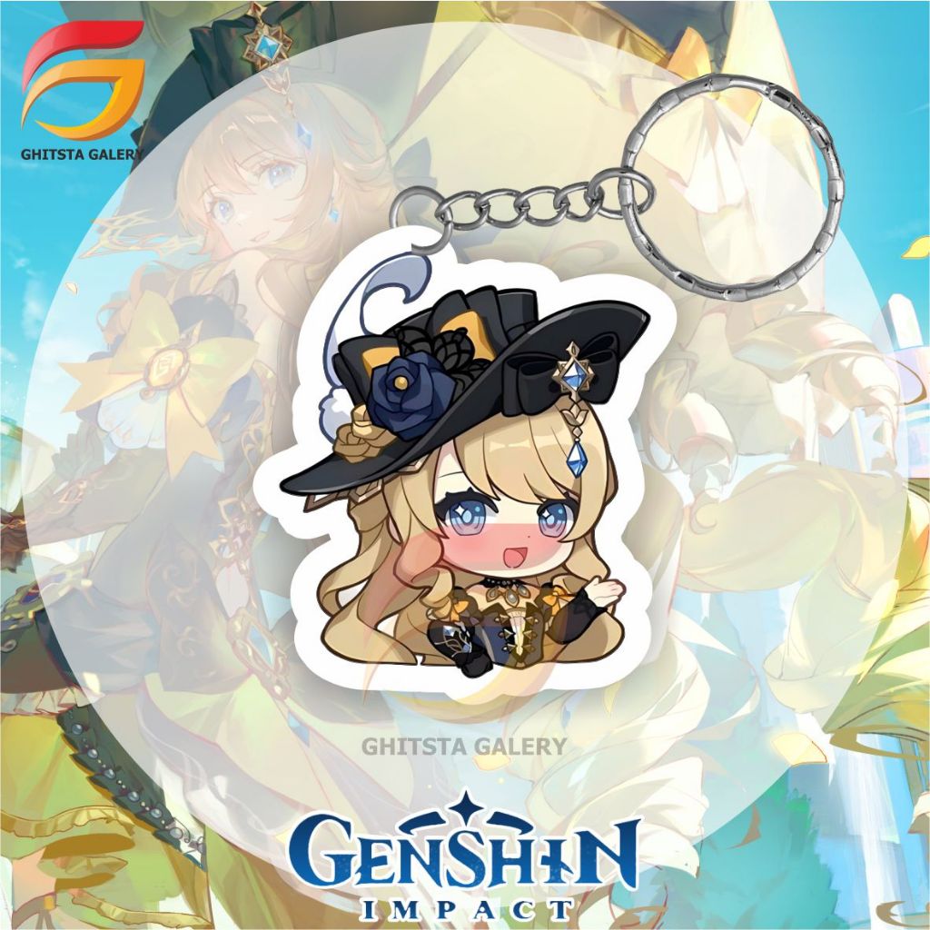 Gantungan Kunci Navia Genshin Impact - Gantungan Kunci Genshin Impact - Gantungan Kunci Akrilik - Ke