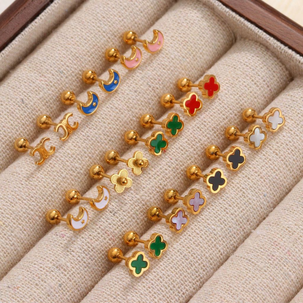 ANTI KARAT Anting Tusuk Titanium Earrings Studded Earrings Anting Tahan Karat Anting Anting Titanium