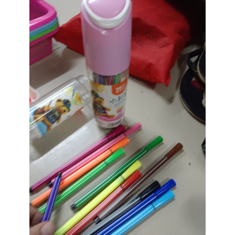 

12pcs spidol warna premium l pensil wadna cair l spidol warna + botol penyimpanan