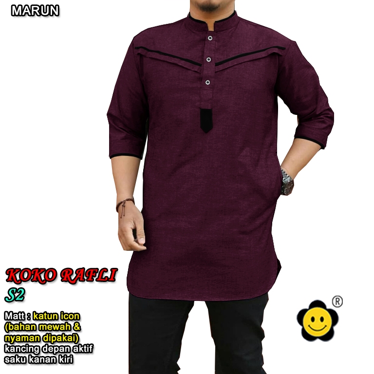 Trendi Premium Kenko Kasual Kemeja Khoko Priya Modern Koko Terbaru Murah Bju Koko Laki Laki Remaja A