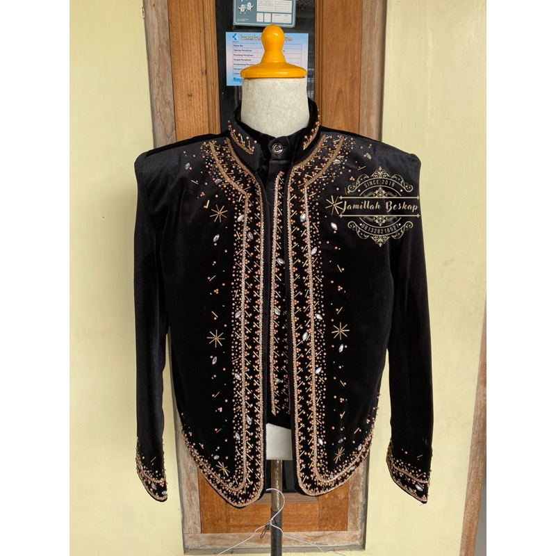 Beskap pengantin pria || Beskap bludru hitam || Beskap boudru solo jawa || Beskap peyet mocca || Bes