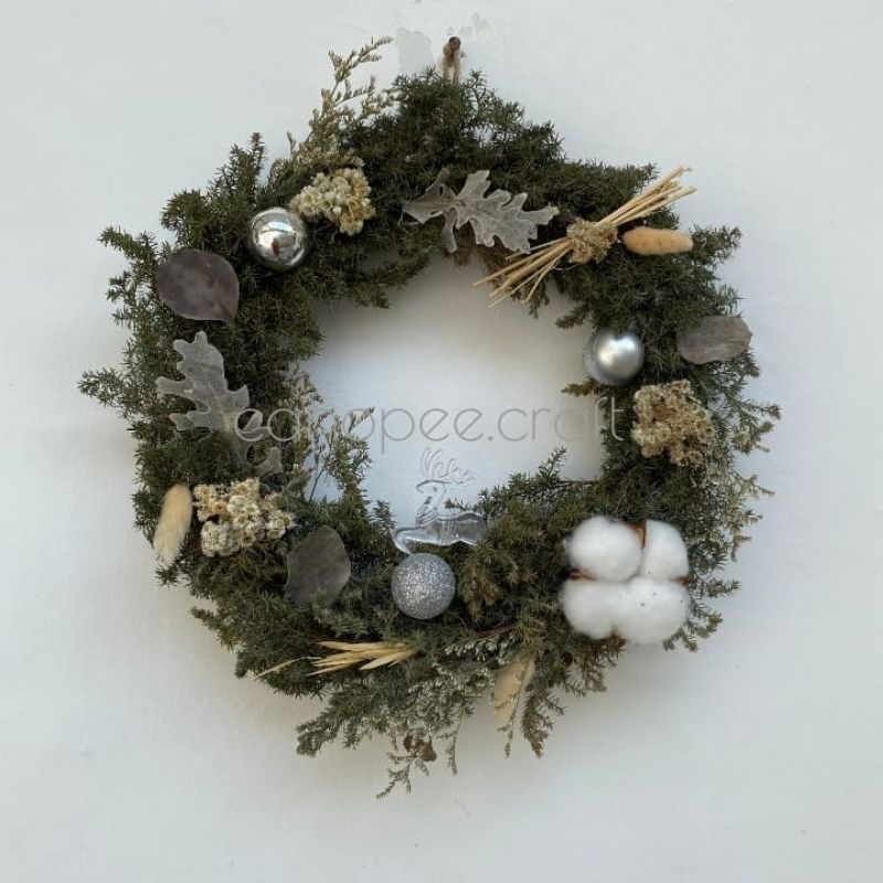 Gantungan Pintu Hiasan Dinding Wreath Bunga Kering