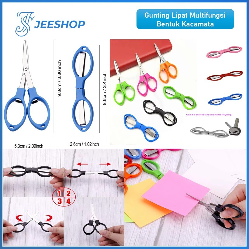 

Gunting Lipat Portable Gunting Lipat Mini Travel Scissors Model Kacamata Serbaguna