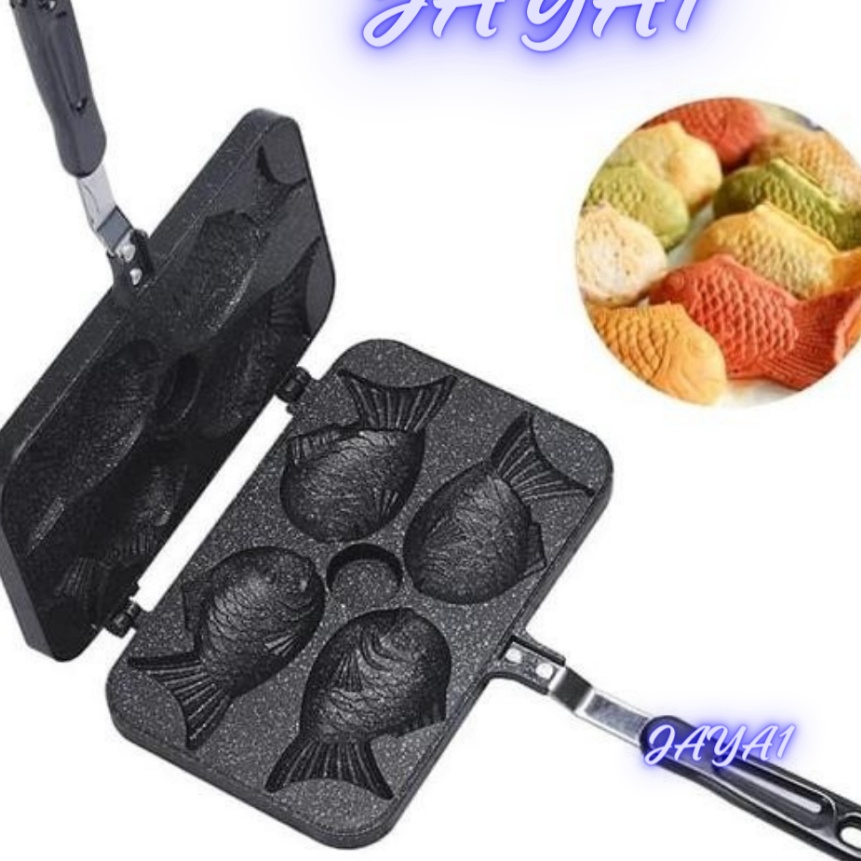 Terlaris Taiyaki 4 Ikan  Cetakan Waffle Kue 4 Ikan