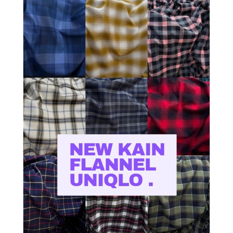 Bahan flannel katun UNIQLO/ Kain Flannel UNIQLO