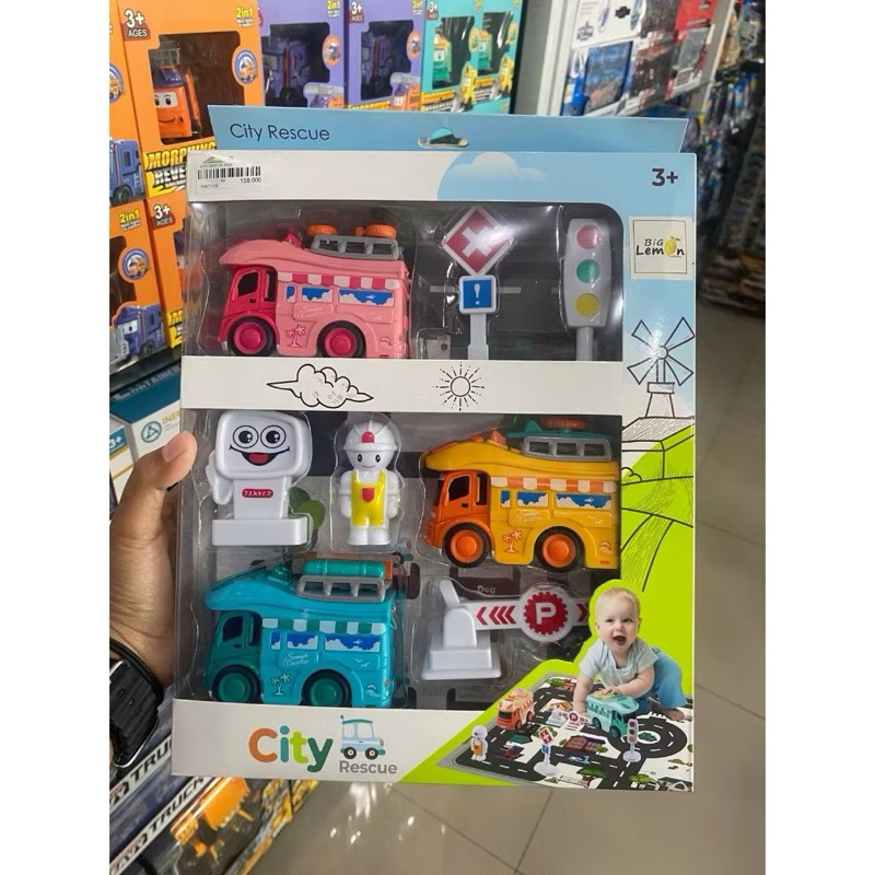 City rescure/Mainan Mobil Premium/mainan mobil set pemadam engineering cartoon car/Mainan Mobil Elek