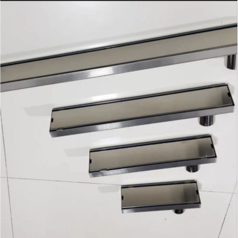 Smart floor drain 100 cm stainless 304 / floor drain panjang 1 meter stainless lubang samping