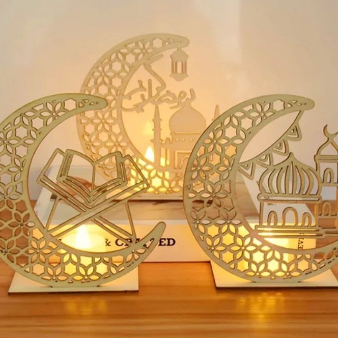 murah Lampu Dekorasi Bahan Kayu Lampu Hias Idul Fitri Lentera Ramadan Properti Foto Idul Fitri