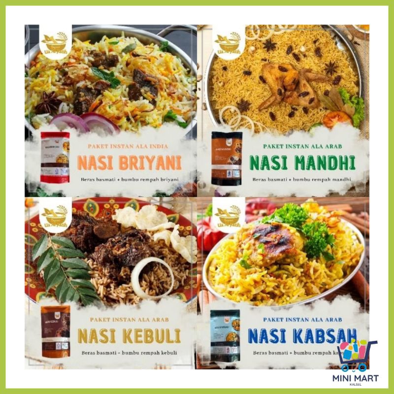 

Mini Mart Kalsel - Nasi Briyani, Nasi Kebuli, Nasi Mandhi, Nasi Kabsah & Bumbu, Beras Basmati 220gr