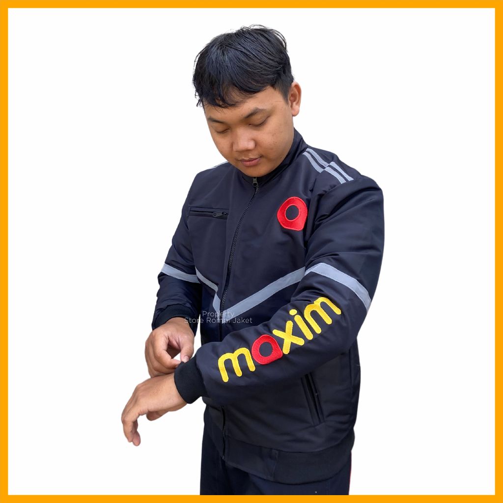 Jaket Maxim Terbaru / Jaket Waterproof / Jaket Maxim HItam Bomber
