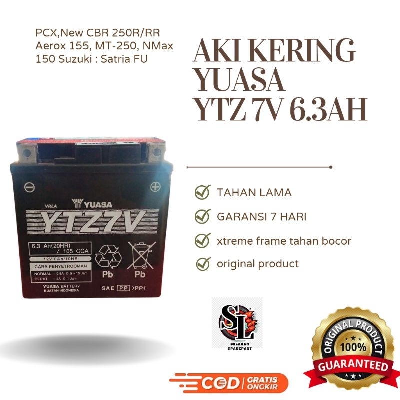 AKI KERING NMAX YUASA YTZ7V 6AH ORIGINAL