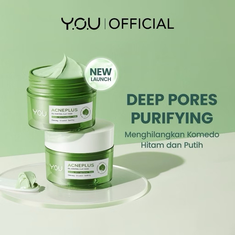 YOU AcnePlus Oil Control Clay Mask Masker Jerawat Masker Komedo Kulit Berminyak Bebas Jerawat YOU