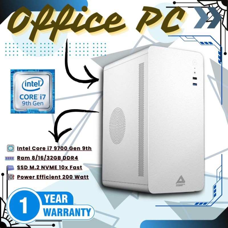 PC PREMIUM FOR OFFICE UNBK ADMIN Intel Core i7 i5 i3 gen 9th With NVME